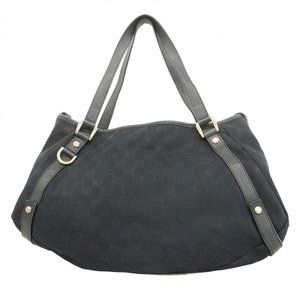 Gucci GG Canvas Abby Tote Bag 130736 Black Champagne Women's